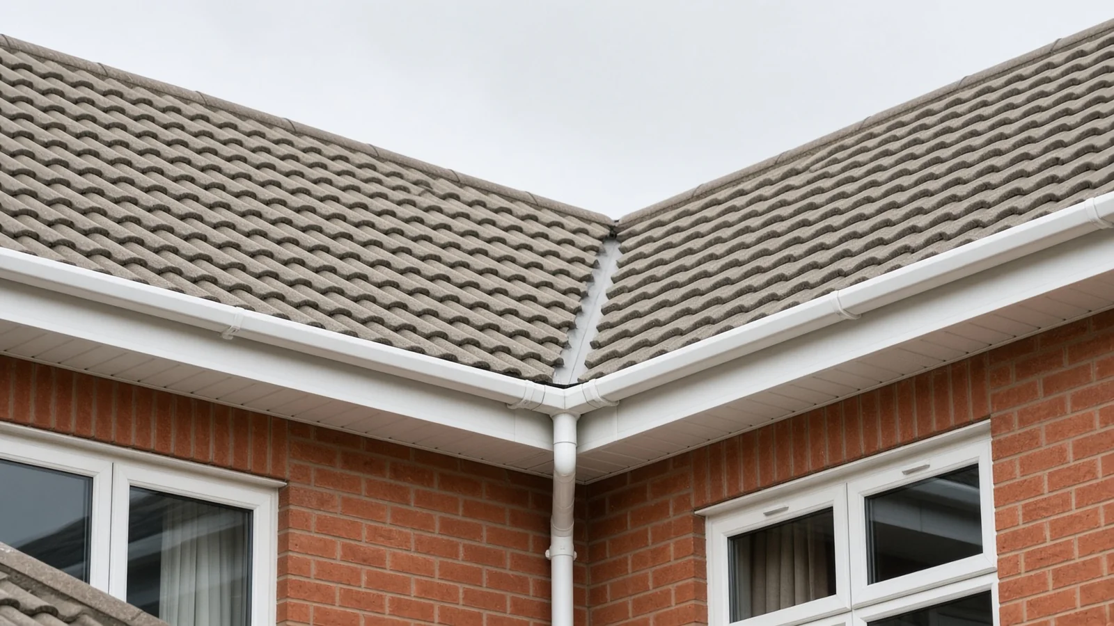 Illustrative clean roof and gutters